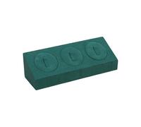 AOOOWER Lujoso soporte de microfibra con tres diseños de ranura para anillos, pendientes, colgantes, color gris, 18x6x5.3cm, Terciopelo superfibra, No es una piedra preciosa