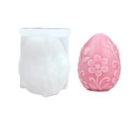 AOOOWER Moldes de silicona para huevos de flores en relieve, silicona de Pascua para fundición de resina, jabón, chocolate y pasteles