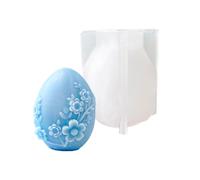 AOOOWER Moldes de silicona para huevos de flores en relieve, silicona de Pascua para fundición de resina, jabón, chocolate y pasteles