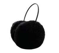 AOOOWER Orejeras de felpa de moda para mujeres y niñas, protectores gruesos plegables y cómodos para un fácil almacenamiento, equipo deportivo, orejeras unisex, Negro, Talla única