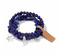 AOOOWER Paquete de 3 pulseras irregulares con colgante de estrella y luna para mujer, joyería de moda con cuentas ajustables, 5.07x7.8in, Cristal, aleación, No es una piedra preciosa