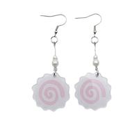 AOOOWER Pendientes colgantes de rollo de calamar, aretes de gota de acrílico para mujer, temperamento, aretes simples para uso diario