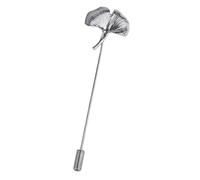 AOOOWER Pin de solapa de hoja de gingko sofisticado de moda con diseños de aceite goteando, accesorio de contraste para suministros de fiesta, Size 7.4x2.2cm/2.91x0.87inch, Metal, No es una piedra