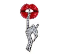 AOOOWER Pin de solapa sofisticado de moda para traje de labios con diseños de aceite goteando, accesorio de contraste para suministros de fiesta, Size 2.2x4.8cm/0.87x1.89inch, Metal, No es una piedra