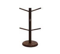 AOOOWER Portavasos de madera con forma de árbol con 6 varillas giratorias, soporte para tazas, elegante almacenamiento de tazas