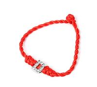 AOOOWER Pulsera con dije de letra inglesa con iniciales de cristal para mujeres y hombres, cuerda de la suerte, pulseras rojas para parejas, 5.85x3.9in, Metal, No es una piedra preciosa