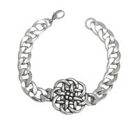 AOOOWER Pulsera de cadena de nudo de bruja vintage de moda única en acero inoxidable de larga duración para la moda, 4.29x5.07in, Acero inoxidable, No es una piedra preciosa