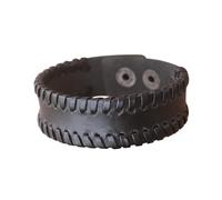 AOOOWER Pulsera de piel sintética para hombre, hecha a mano, cierre de acero inoxidable, accesorio de moda para uso casual, 2cm,22cm, Piel de vaca sintética y acero inoxidable, No es una piedra