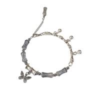 AOOOWER Pulsera de segmento de bambú con diseños de bambú natural y intrincados grabados de hojas para mujeres que buscan algo único, 6cm, Metal, No es una piedra preciosa