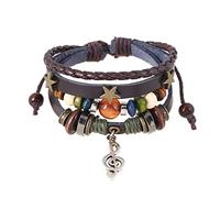 AOOOWER Pulsera tejida de la amistad con diseño geométrico de la suerte, regalo de cumpleaños para hombres, Size14cm/5.51in, Correa de algodón, No es una piedra preciosa