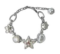 AOOOWER Pulsera trenzada hecha a mano con diseño de flor de fresa bordada, pulseras de la amistad, hilo tejido, 5.46x3.9in, Algodón y lino, No es una piedra preciosa