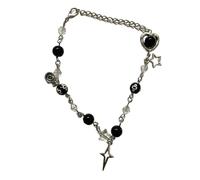 AOOOWER Pulseras de cuentas con colgante, pulsera elástica de cuentas para mujeres y niñas, joyería de fiesta, pulseras elásticas, Size Approx. 0.59x0.98inch1.5x2.5cm, Cordón elástico de cerámica de