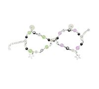 AOOOWER Pulseras de cuentas con colgante, pulsera elástica de cuentas para mujeres y niñas, joyería de fiesta, pulseras elásticas, Size Approx. 0.59x0.98inch1.5x2.5cm, Cordón elástico de cerámica de