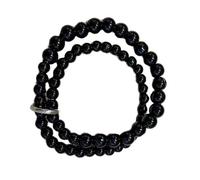 AOOOWER Pulseras de monstruos con cuentas de arroz negro para mujer, diseño ligero y lujoso, exquisito boudoir de alta calidad, ajustable, 2023, 3.12x1.95in, Cuentas de arroz + aleación, No es una