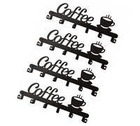 AOOOWER Soporte de metal para tazas de café montado en la pared, soporte funcional para tazas de café, soporte de pared con gancho para baristas