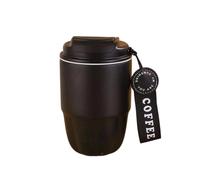 AOOOWER Taza de café térmica con diseño de tapa para sorbos, conservación del calor, taza ergonómica para bebidas calientes, para camping, viajes, oficina, taza portátil de acero inoxidable