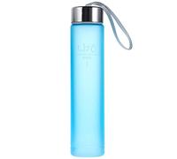 aoory Botella de agua deportiva de plástico sin BPA, boca ancha, delgada, esmerilada, con tapa a prueba de fugas, para correr, gimnasio, yoga, al aire libre, 280 ml, azul