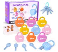AOOSA 10 Bloqueo y Juego Clave, Locks and Keys Learning Game de 3 años, Juguete para Juego de Aprendizaje con Cerraduras y Llaves, Fine Motor Skills Juguetes, Juguete de educación temprana Montessori