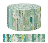 AOOSA 40 Piezas Jelly Roll, 6.35x112cm, Algodón Telas Patchwork 20 Estampados Florales Diferentes para Costura, Decoración de Bricolaje, Mantas Cojines Trabajo a Mano, Textil Manualidades-Verde