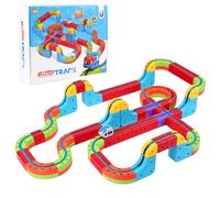 AOOSA 68 Piezas Tren Eléctrico, Trens Magnetico Juguete Incluye Tren Eléctrico Antigravedad, Señales de Tráfico Y un Diseño de Pista Incrustado en 3D, Regalos