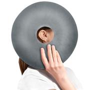 AOOSA Almohada para Piercing, Suave y Transpirable Cojín para Donut para Oído, Cojín para Piercing con Agujero de Lado, Almohada Perforadora para Aula, Oficina, Acampada, Dormir en un Avión, Gris