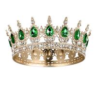 AOOSA Corona Reina, Tiara Redonda, Redonda Completa Chica de Cristal Tiaras Diamantes de Imitación Brillantes, Tiaras Novia Hermoso para Bodas, Fotografía, Fiestas de Cumpleaños, Fiestas de disfraces