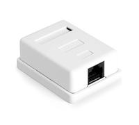AOOSU 1x CAT 6a Superficie RJ45, Caja de conexiones CAT 6A con 1x Puertos Conector de Red Blindados FTP compatible 10 Gbit LAN Cable 500 MHz
