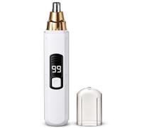 AOOSU Cortapelos Nariz, USB Recargable Recortador Pelos Nariz Corta Pelos Oreja, Indoloro Cuchillas de Doble, 2 en 1 Cortar el Vello de la Orejas y Cejas IPX7 Resistente Al Agua-Blanco B