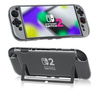 AOOSU Funda Protectora para Switch 2 2025, Transparente Funda Acoplable, Carcasa Protectora de TPU Suave Compatible Switch 2 con Grip Cubierta Protectora