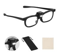 AOOSU Gafas Lupa con Luz LED, Lupas de Gran Aumento 200%, Lupa de Gafas Manos Libres para Lectura, Reparaciones Electrónicas, Joyería y Manualidades