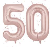 AOOSU Globo Cumpleaños 50 Años Rosa, 40 Inch Globos Número 50, Globo Numeros Gigante, Grande Globos Foil Inflar con Helio o Aire para Niño Niña Adultos La Boda Aniversario Cumpleaños Fiestas