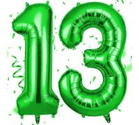 AOOSU Globo Cumpleaños Verde, Globos Número 13 101cm, 40 Inch Globo Numeros Gigante, Grande Globos Foil Inflar con Helio o Aire para Niño Niña Adultos La Boda Aniversario Cumpleaños Fiestas