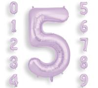 AOOSU Globo Número 5, Morado Cremoso Cumpleaños Numbers Globo 101 cm Grande Foil Globos 40 Inch Helio Globos para Decoraciones de Fiestas Cumpleaños, Aniversario de Graduación(5, Morado Cremoso)