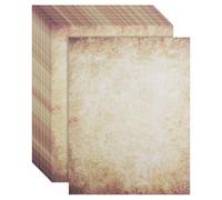 AOOSU Papel de Carta Vintage, 60 Hojas A4 Papels de Escribir Vintage, Papels de Carta Antiguo Clásico Artesanal con Alma Antigua Manualidades para Invitaciones, Escribir Cartas y Más(09)