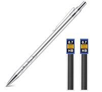 AOOSU Portaminas set, 0.7MM Lápices Mecánicos, Portaminas de Metal con 2pcs Lápiz HB para Escritura Artística, Dibujo, Boceto-Lunares Plateados