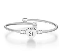 AOOSU Pulsera Mujer, Pulsera Plata Amor Corazón con Alfabeto, Pulsera de Acero Inoxidable Ajustable con Círculo para Mujer Cumpleaños Navidad Día de San Valentín Madre Mama Amiga Novia(21)