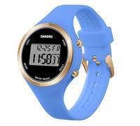 AOOSU Reloj para Mujer con Correa de Silicona, Relojes Deportivos de LED, Relojes Digitales con Alarma Luz LED y Fecha, Reloj de Pulsera para Exteriores para Estudiantes y Niñas (Azul Claro)