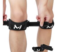 AOOSU Rodillera Rotuliana, 2PCS Cinta Rotuliana Soltero Ajustable, Rodilleras Menisco y Ligamento, Rodillera para el Tendón Rotuliano Alivio de Tendinitis para Correr Gym(Negro y Gris-B)