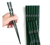 AOOSY 5 pares de palillos de vidrio de fibra a prueba de lavavajillas de estilo japonés Hermoso patrón Sushi antideslizantes Palillos de aleación reutilizables con caja de regalo