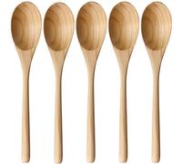 AOOSY Cuchara de madera, 5 piezas de utensilios de cocina estilo Janpanese con mango largo, juego de cucharas de sopa de madera Hemu para comer, mezclar, revolver, cocinar con caja