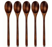 AOOSY Cuchara de Madera, Juego de cucharas de Sopa de Madera Nanmu de 5 Piezas de Janpanese, de Estilo Janpanese, para Comer Mezclar, Mezclar, cocinar y Mezclar