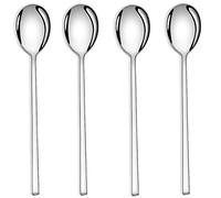 AOOSY Juego de 4 cucharas coreanas redondas de acero inoxidable para sopa, cucharas de mesa, mango largo de 8.5 pulgadas, para el hogar, cocina, restaurante