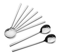 AOOSY - Juego de 8 cucharadas redondas coreanas de acero inoxidable para uso doméstico y profesional (21,6 cm)