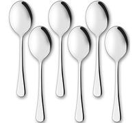 AOOSY Juego de cucharas de Servir 6 PCS Cucharas de Acero Inoxidable Cenas de Cena 10 Pulgadas Buffet Banquete Cubiertos Cocina Restaurante Fundamentos Cuchillo de Plata para Servir Utensilios