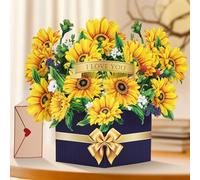 AOOTE 3D Tarjeta Cumpleaños, Tarjeta de Flores Pop-Up, Tarjeta de Regalo Emergente con Sobre, Regalos Originales Para Mujer y Hombres, para el Día de la Madre, Acción de Gracias, Navidad