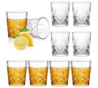 AOOTE 8 Piezas Vasos de Chupito, Vasos de Chupito de Base Pesada Transparente, 55ml Vasitos de Chupitos Vidrio, Vidrio sin Plomo, Juego de vasos de chupito de whisky para Tequila, Vodka, Licor