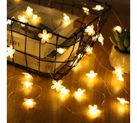 AOOTE Cadena de Luces de Flores, 2 M 20 Ledes Margaritas,Funciona con Pilas,Impermeable Guirnalda de Flores,Guirnalda Luces Decorativas Interior Exterior para Jardín,Boda,Terraza,Blanco Cálido