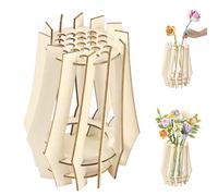 AOOTE Jarrón Puzzle De Madera,Jarrón de Madera para Lego Flores,Kit de jarrón de Madera para Rosas Lego para Lego Rosas,Cerezo,Girasoles,Tulipanes,para Decoración Escritorio