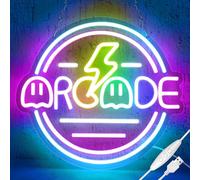 AOOTE Neon Signos de Luz, Gaming Zone Letreros de Neón Regulable, Letreros de Neón USB Letrero, Letrero Neon Decoración de la Habitación para el Dormitorio, Sala de Juegos, Bar, Fiesta, Niños Regalo