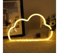 AOOTE Nube de Luz de Neón, Nube en forma de LED Signo, Decoración Nube Luces de Neón Por Batería o USB, Nube Señal de Neón para Niños Dormitorio, Fiesta de Cumpleaños, Bar, Navidad, Luz Cálida